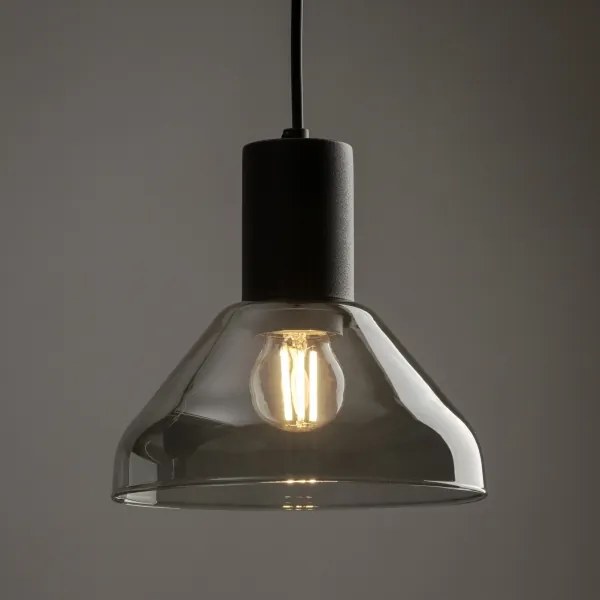 Lustră pe cablu pentru sistem de șină NEO 1xE27/15W/230V negru/negru fumuriu