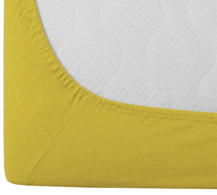 Cearsaf Jersey EXCLUSIVE cu elastic 180 x 200 cm galben Gramaj (densitatea fibrelor): Lux (190 g/m2)