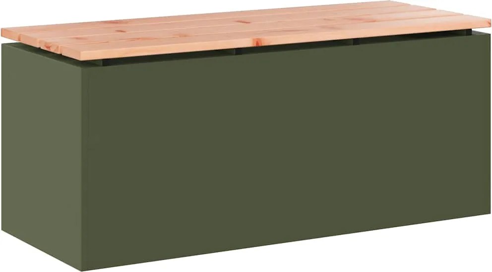 vidaXL Bancă de grădină Olivengrønn 100 x 40 x 43 cm Oțel