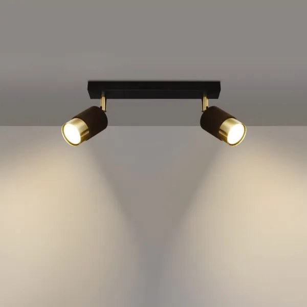 Spot NERO 2xGU10/40W/230V negru/auriu Sollux SL.1070