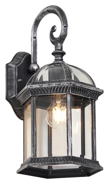 Lampă clasică de perete pentru exterior argintiu antic IP44 - Glasgow
