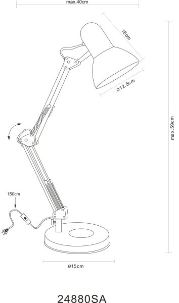 Globo 24880SA - Lampă de masă FAMOUS 1xE27/40W/230V