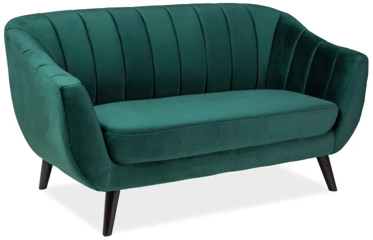 Canapea catifea, 2 locuri Culoare Verde / Wenge ELITE 2 VELVET