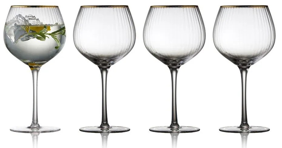 Set 4 pahare pentru gin & tonic Lyngby Glas Palermo, 650 ml