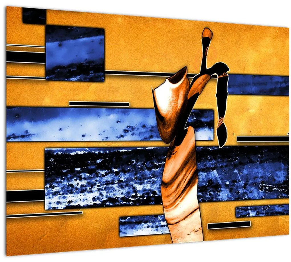 Tablou pe sticlă picturii abstracte (70x50 cm)