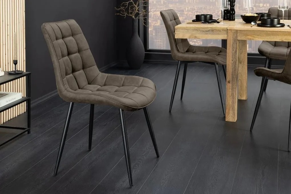 Set de 4 scaune ROADSTAR microfibra taupe