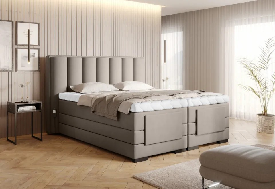 Pat electric ajustabil, 180x200 cm, Veros 182, Eltap (Culoare: Bej - Nube 20)