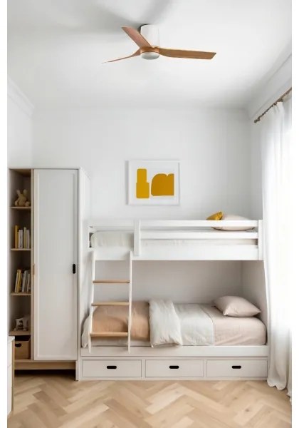 Ventilator de tavan FARO 33833WT MINI PUNT TUB S maro/alb d. 90 cm WT + telecomandă