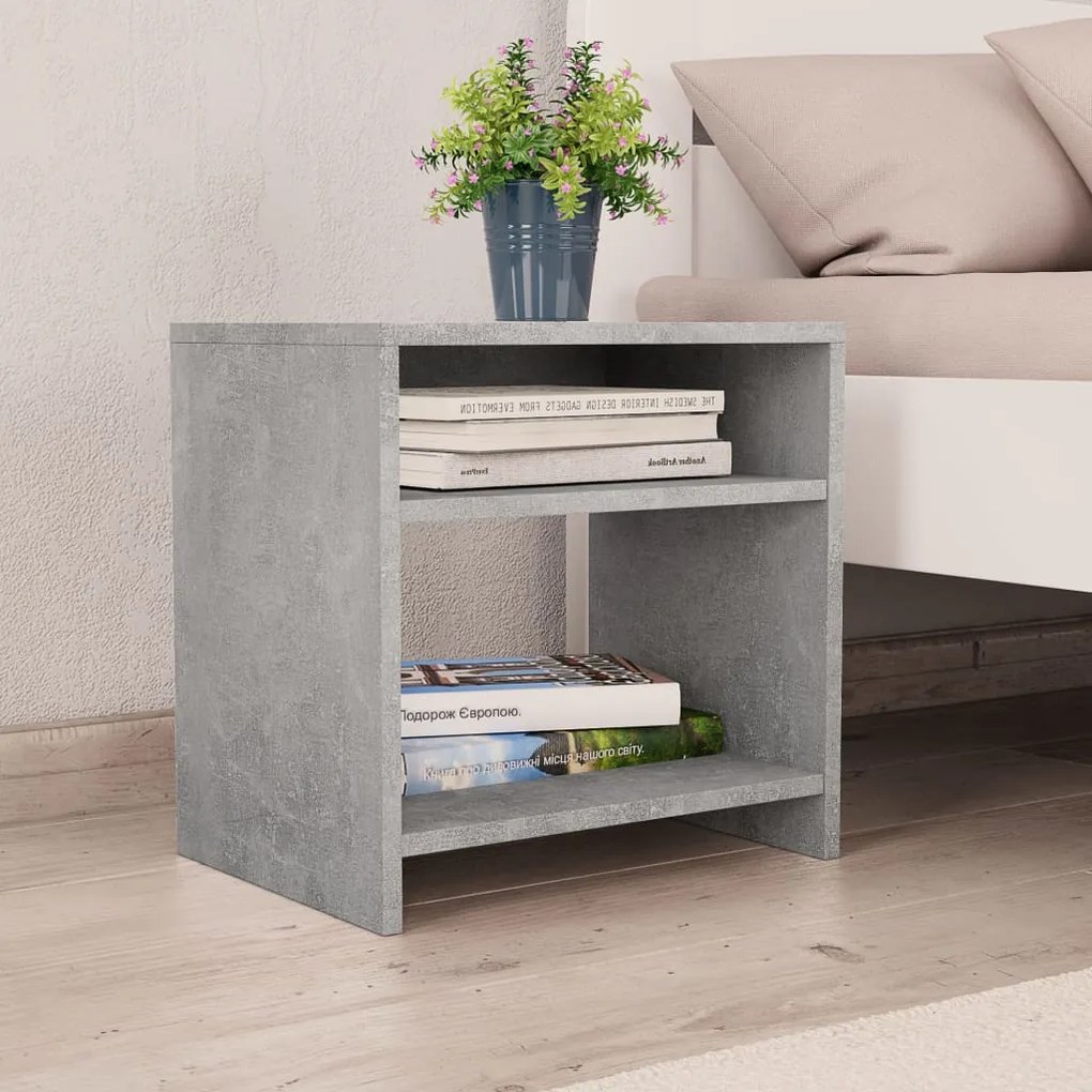vidaXL Noptieră, gri beton, 40x30x40 cm, lemn prelucrat
