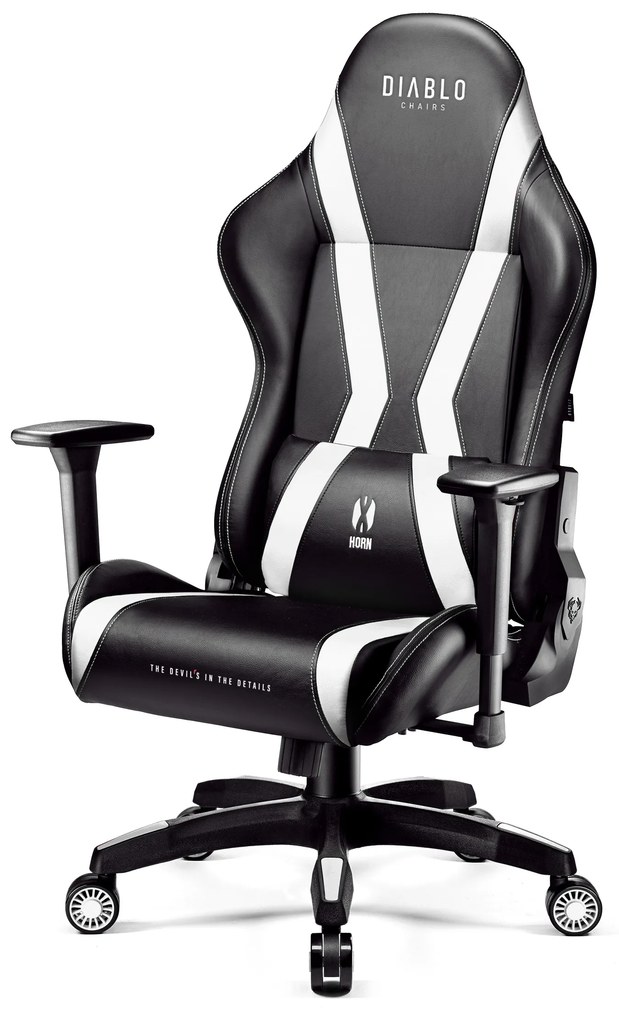 Scaun gaming Diablo X-Horn 2.0 Normal Size: negru-alb Diablochairs