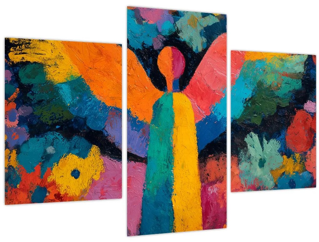 Tablou - Înger abstract cu flori (90x60 cm)