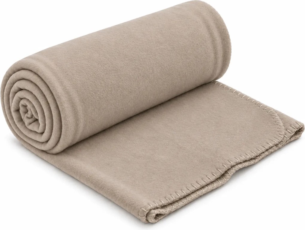 Patura fleece FLEORA, bej-gri Dimensiune: 200 x 220 cm