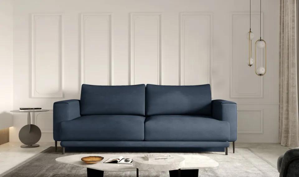 Canapea tapitata, extensibila, cu spatiu pentru depozitare, 260x90x95 cm, Dalia 02, Eltap (Culoare: Albastru / Lukso 40)