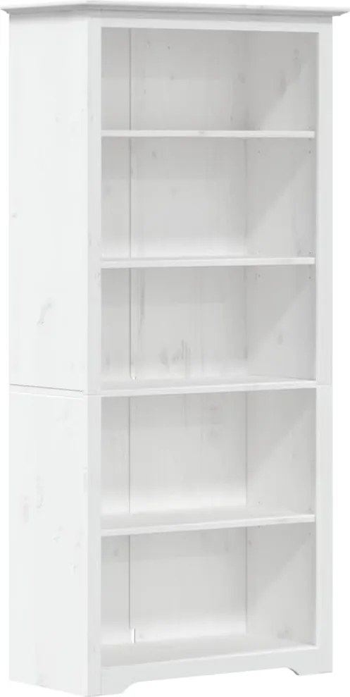 vidaXL Bibliotecă BODO, alb, 82x40x173 cm, lemn masiv pin, 5 rafturi