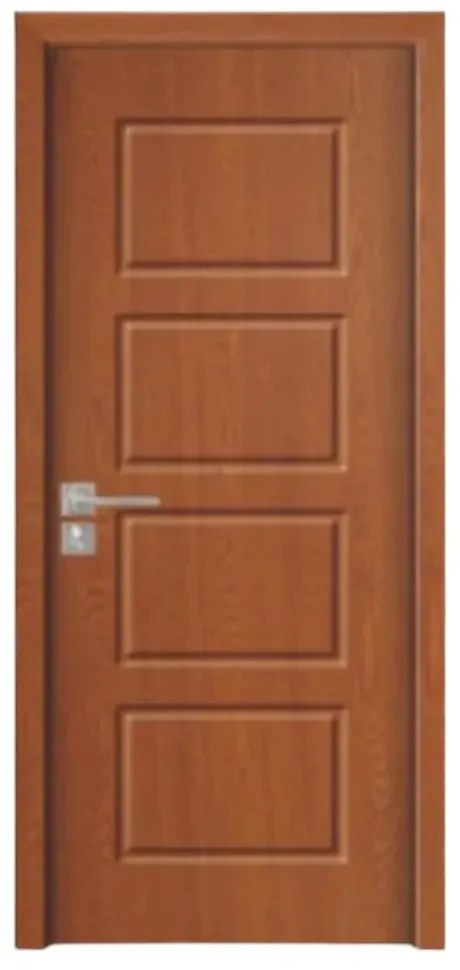 Usa Interior din MDF Novo Doors ND82, Cadru din Lemn Masiv, KIT COMPLET, Toc , Manere si balamale incluse (Culoare: Gri deschis, Toc: Fix, Maner: