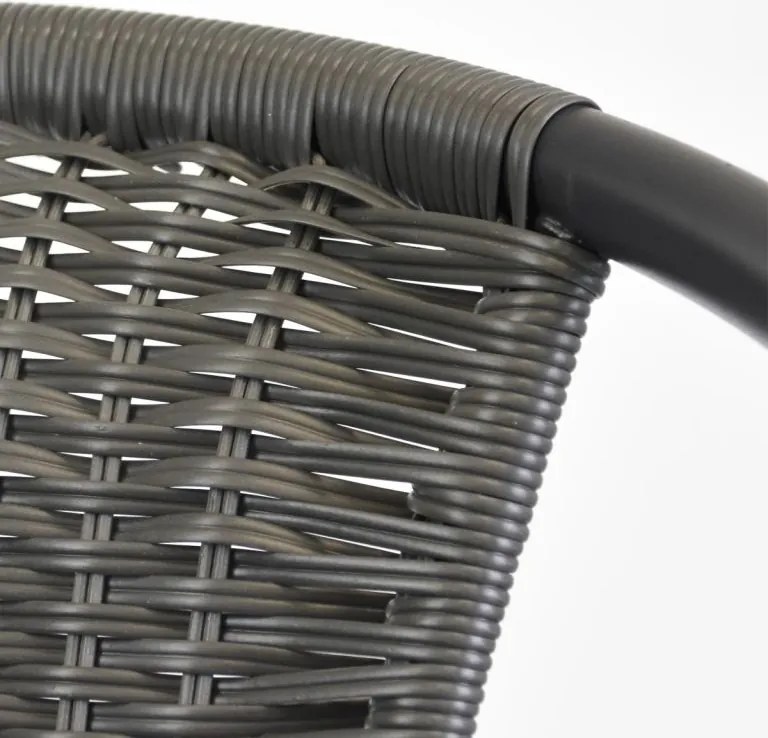 Set de scaune bistro de grădină, stivuibile, gri, 2 buc