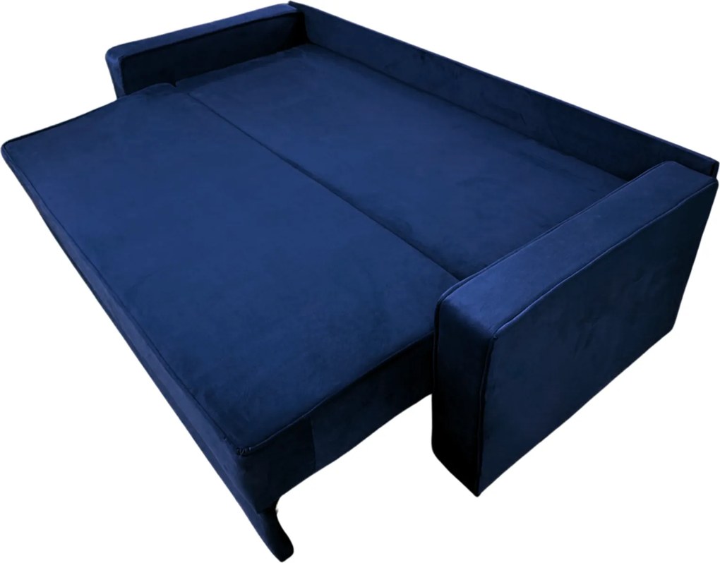 Canapea LARISA extensibila, 3 locuri, lada de depozitare, catifea bleumarin, 220x95x85 Bleumarin, Catifea