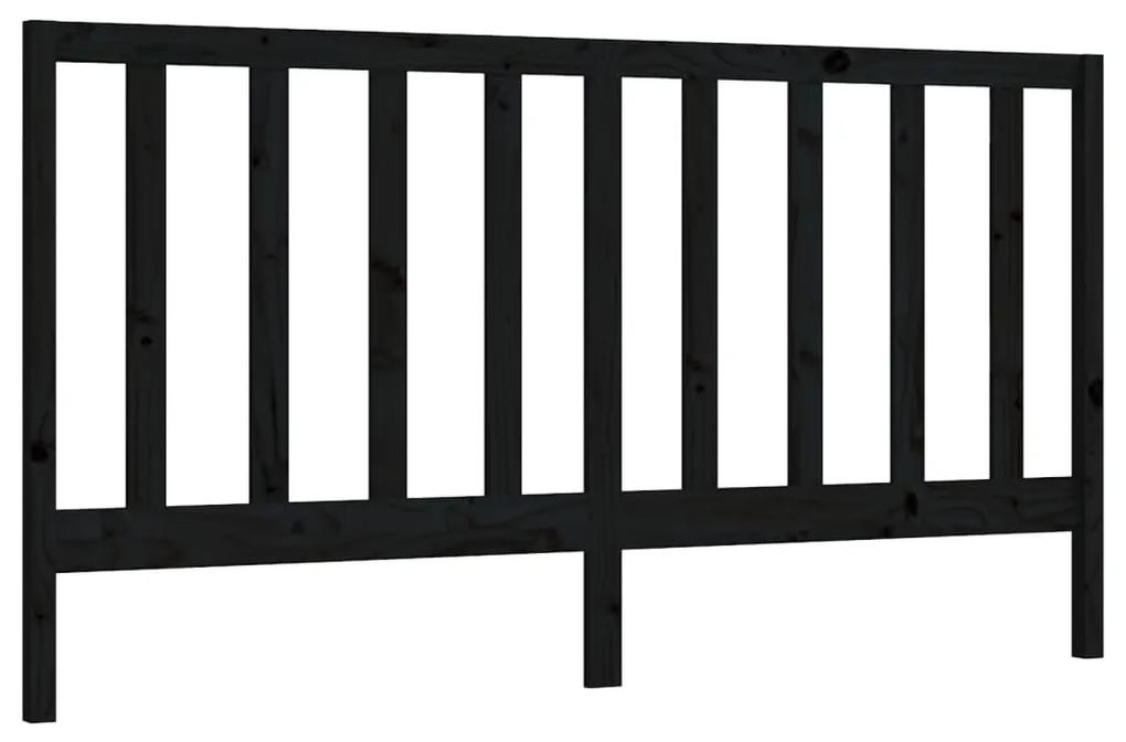 Tablie de pat, negru, 186x4x100 cm, lemn masiv de pin Negru, 186 x 4 x 100 cm, 1