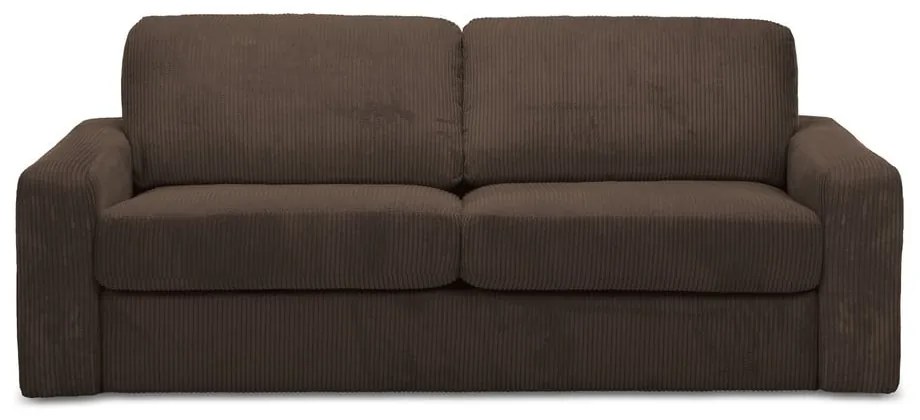 Canapea maro extensibilă cu tapițerie din catifea reiată 195 cm Nona – Makamii