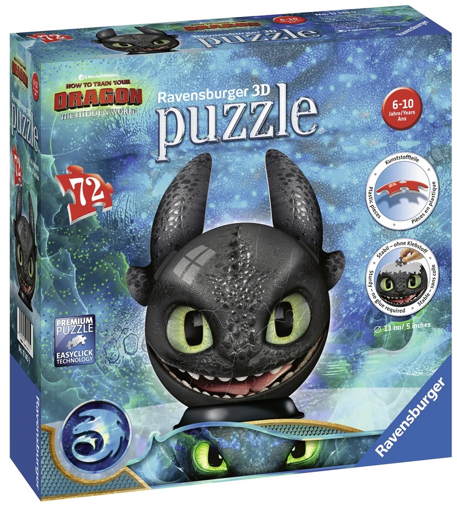 PUZZLE 3D DRAGONS III, 72 PIESE - RAVENSBURGER (RVS3D11145)