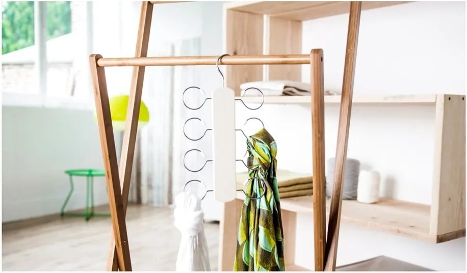 Suport cu 8 cârlige pentru eșarfe și fulare Compactor Cream