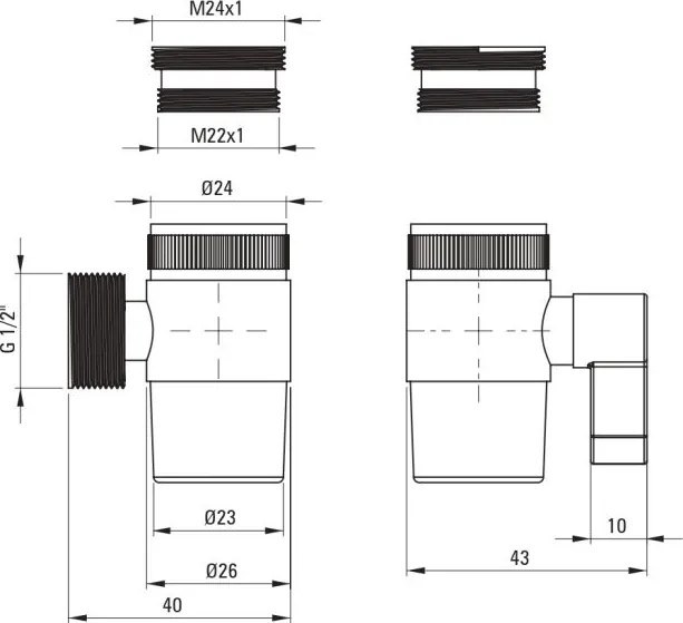 Set baterie bideu, cu comutator de dus si suport fix de perete, crom, Deante Bidetta