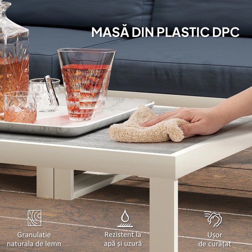 Outsunny Set Mobilier de Grădină din 4 Piese cu 2 Canapele, Fotoliu Reglabil și Măsuță de Cafea, 121x61x62 cm, Gri | Aosom Romania