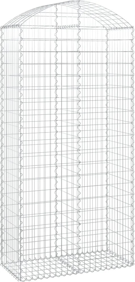 vidaXL Coș gabion arcuit, 100x50x200/220 cm, fier galvanizat