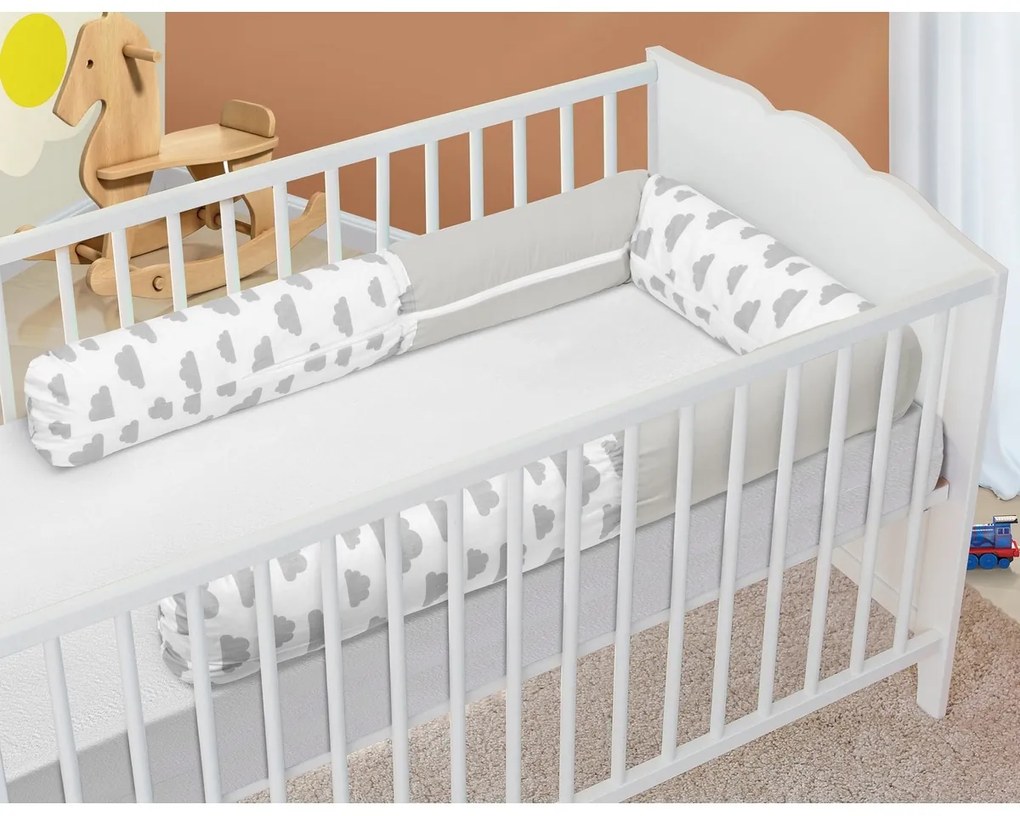 Bellatex Crib Mantle cilindru Clouds gri, 240 cm