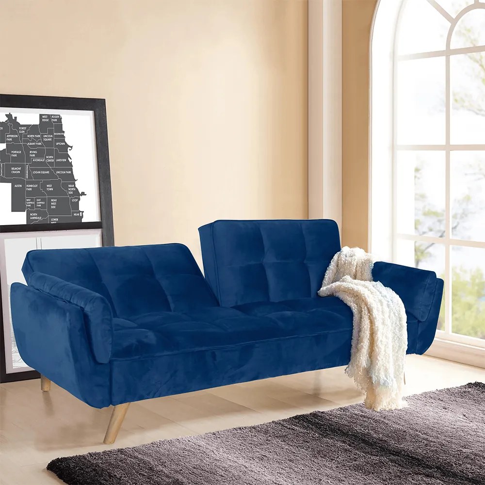 Canapea extensibila,  albastru regal stejar, FILEMA