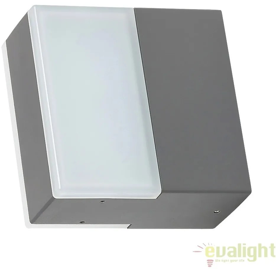 Aplica de perete moderna LED cu protectie IP54, finisaj antracit gri, Bona 8060 RX