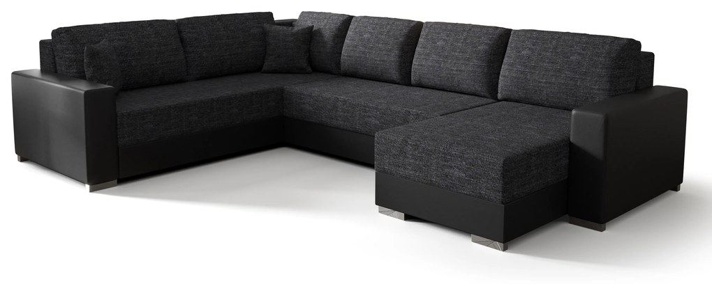 Colțar în formă de U Pearle 3 (Gri închis + Negru) (S). 1057428