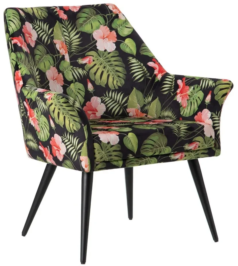 Fotoliu FLOWERS din poliester si lemn de pin 70 X 68 X 82 CM, multicolor