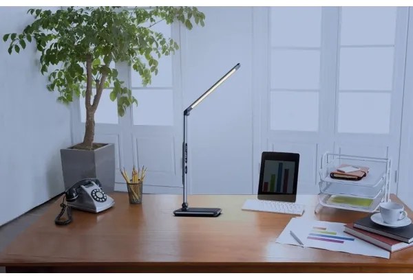 Immax 09105L - Lampă de birou LED+CCT dimabilă, cu încărcare wireless Qi, IDEAL, 8,5W/230V