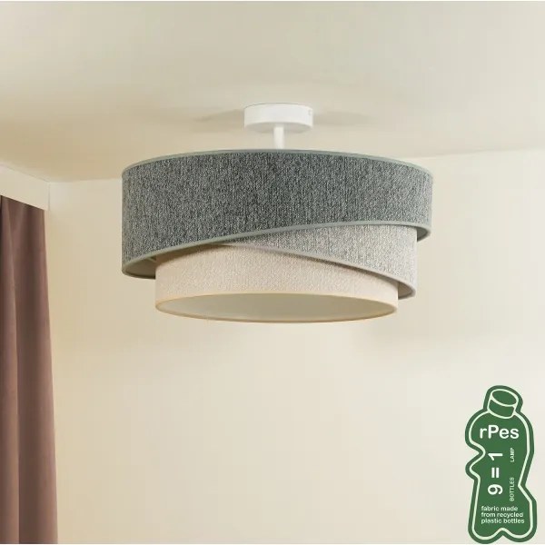 Duolla-Lustră aplicată KOBO ECO REC. 1xE27/15W/230V d.45 cm verde/gri/crem