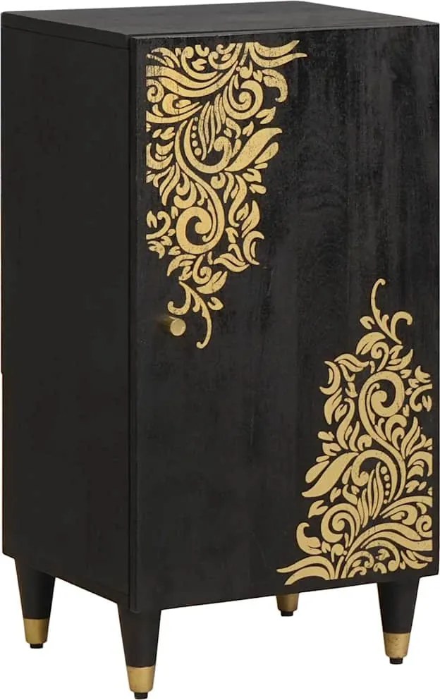 vidaXL Bufet cu raft cu ușă Negru 40 x 33 x 75 cm Lemn de mango solid