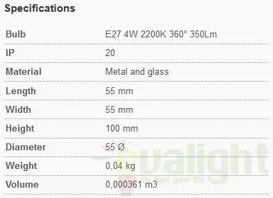 Bec E27 STANDARD FILAMENT LED AMBER 4W 2200K , 17426