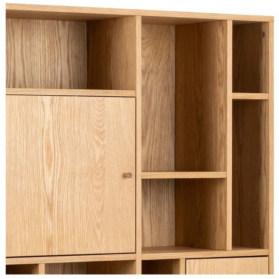 Bibliotecă în culoare naturală cu aspect de lemn de stejar 90x180 cm Rangoon – Actona