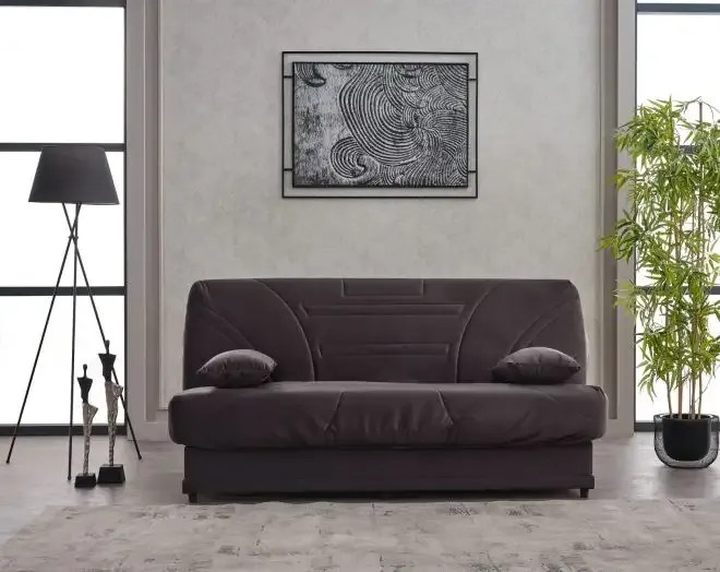 Canapea extensibila cu saltea relaxa si husa detasabila Genova, gri