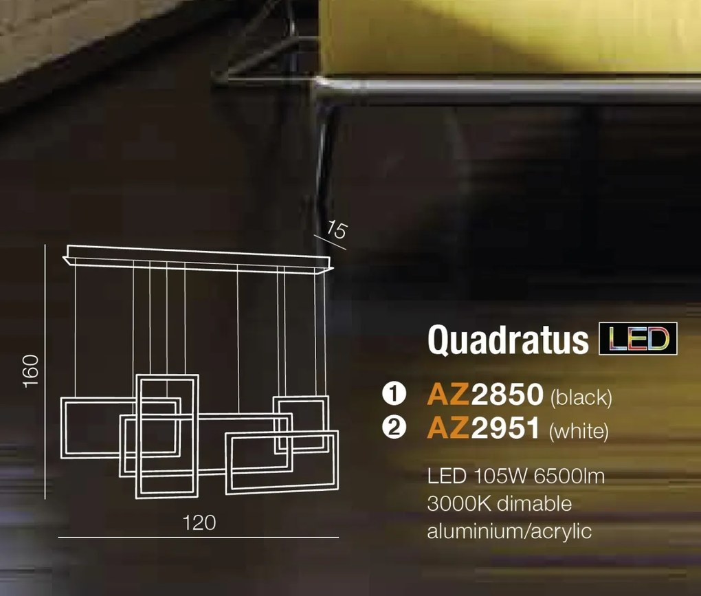 Lustra LED dimabila design modern Quadratus white