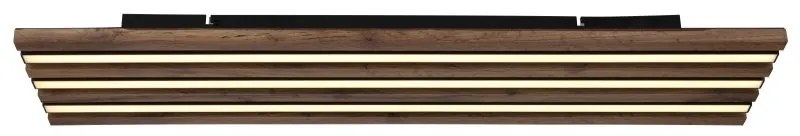 Plafoniera LED riflaj MDF cu efect de lemn HAYDEN 80x20cm