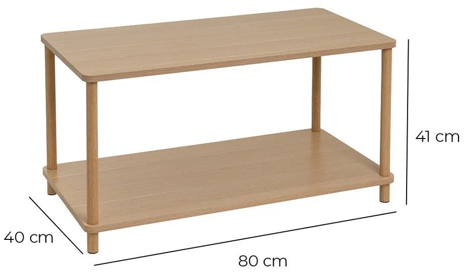 Măsuță de cafea în culoare naturală 40x80 cm Gaia – Casa Selección