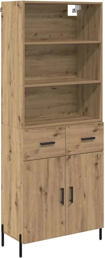 vidaXL Bufet Stejar Artizanal 69,5 x 32,5 x 180 cm Lemn compozit