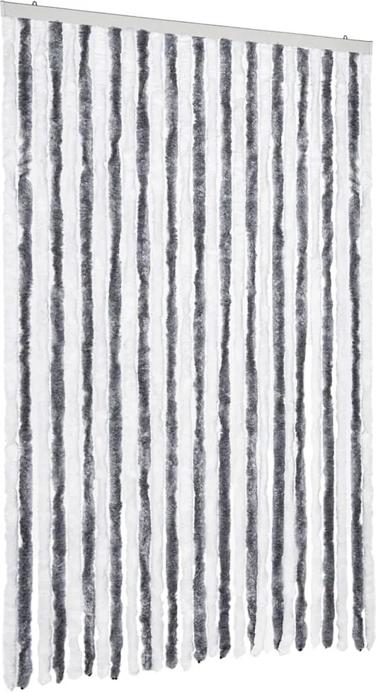 vidaXL Perdea pentru insecte, gri și alb, 118 x 220 cm, chenille