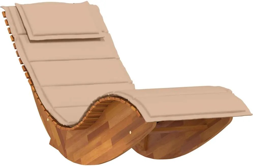 vidaXL Șezlong balansoar cu pernă din lemn masiv de acacia