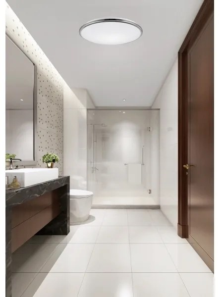 Plafonieră LED pentru baie Top Light SILVER LED/18W/230V IP44 d. 34 cm crom lucios
