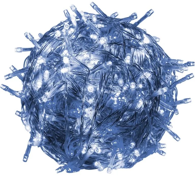 Iluminat 100 LED de Crăciun - 10 m, alb rece, pe baterii