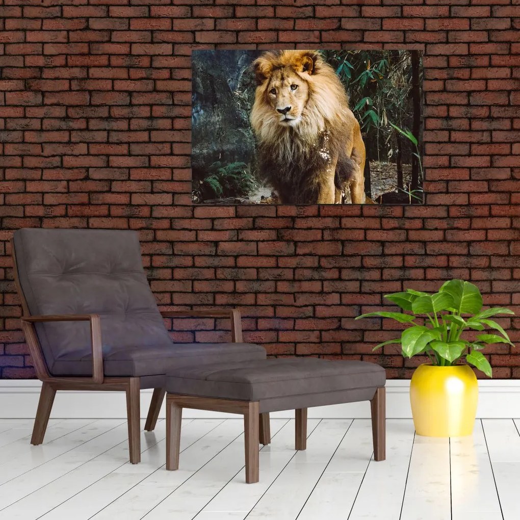 Tablou cu leu în natură (90x60 cm)
