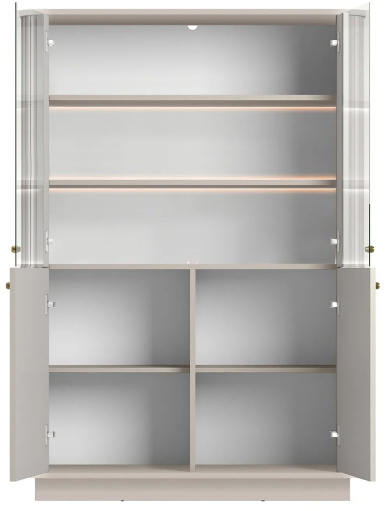 Vitrină Vesper 60 cm cu mânere aurii - culoare cașmir