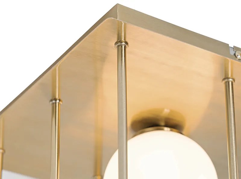 Plafoniera moderna aurie cu sticla opala cu 9 lumini - Atena
